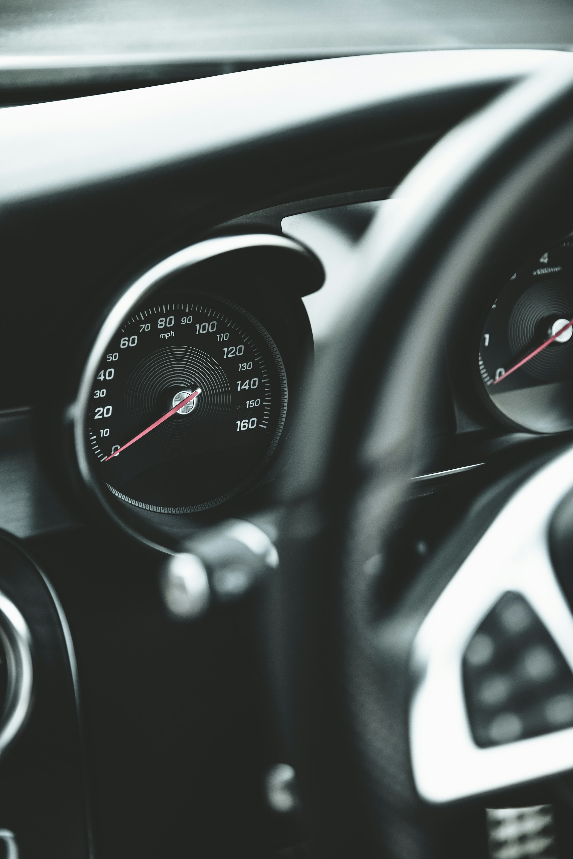 An automotive speed gauge in the transportation sector