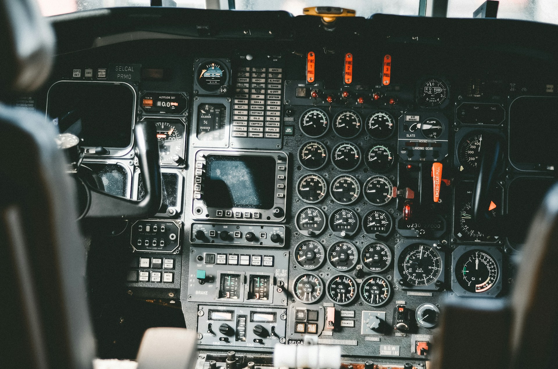 A set of controls within an aircraft